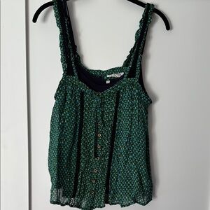 Green Ruffled Camisole Blouse